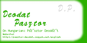 deodat pasztor business card